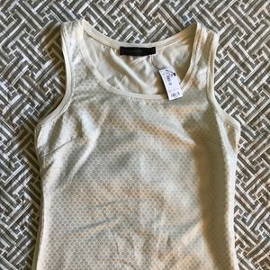 The Limited cream and gold polka dot tank